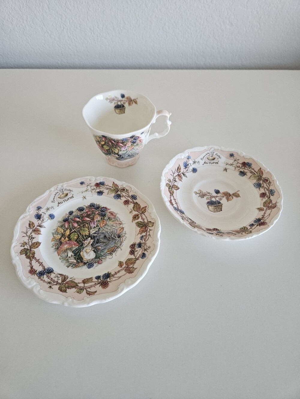 Brambly Hedge By Royal Doulton Autumn 3-Piece Bone Mini Tea Cup Set Plate Mug - Picture 4 of 12